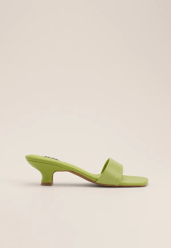 NA-KD Shoes Mules med kittenheel - Green