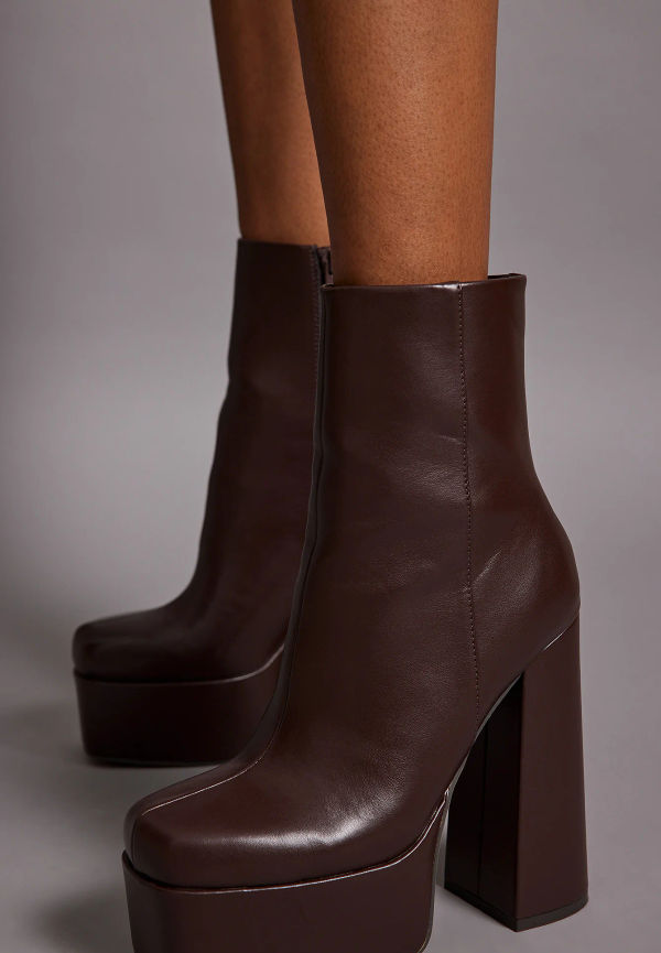 NA-KD Shoes Plateau-boots med hög klack - Brown