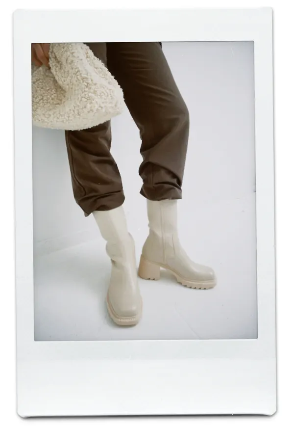 NA-KD Shoes Profilboots med klack - Offwhite