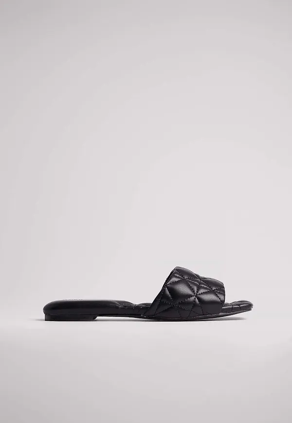 NA-KD Shoes Quiltade tofflor - Black