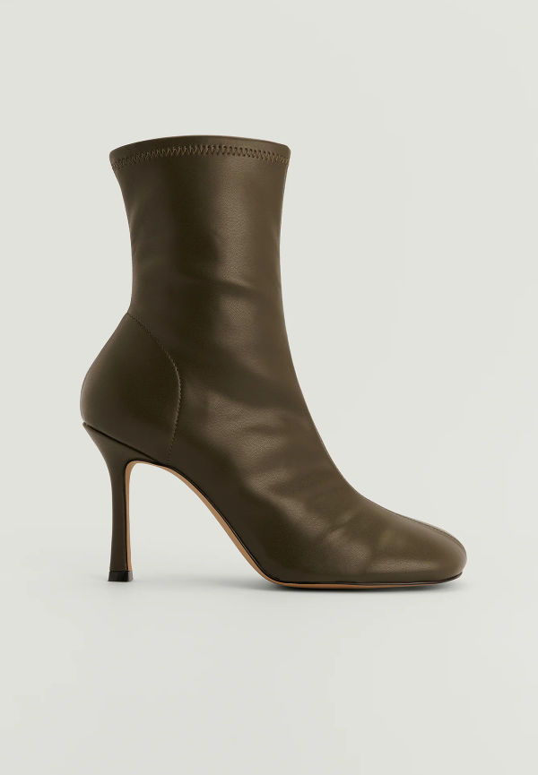 NA-KD Shoes Recycled ankelboots med rundad tå - Green