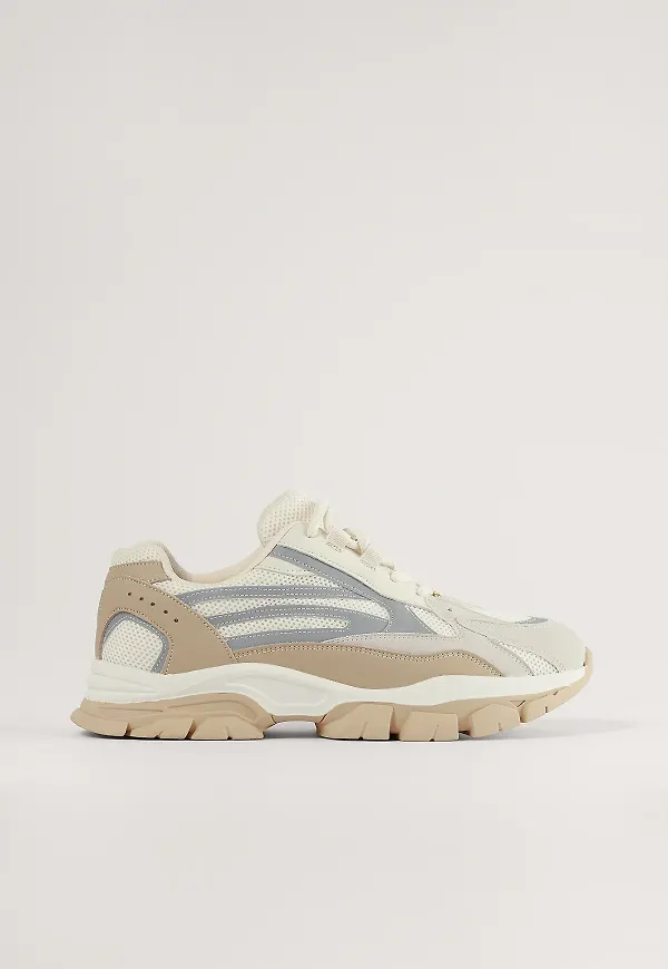 NA-KD Shoes Reflekterande Trekkingsneakers - Beige