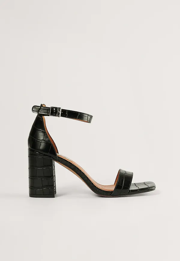 NA-KD Shoes Sandal Med Blockklack - Black