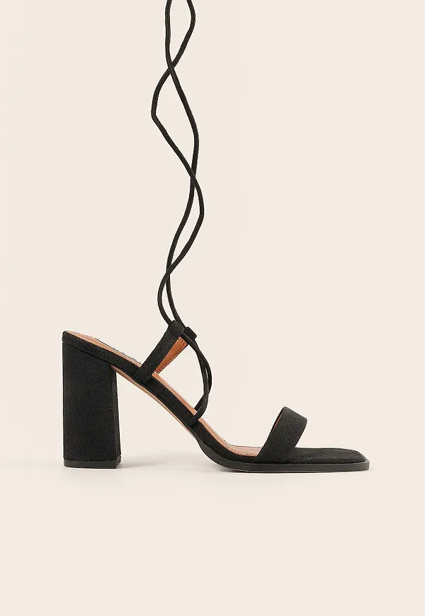 NA-KD Shoes Sandal Med Blockklack - Black