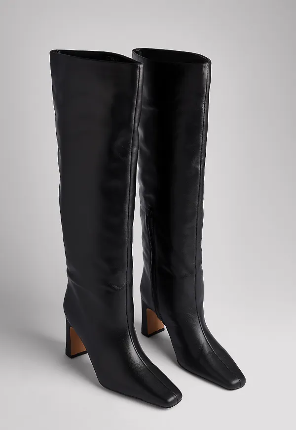 NA-KD Shoes Skinnboots med brett skaft - Black
