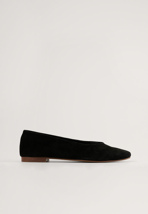 NA-KD Shoes Soft Suede Ballerinas - Black