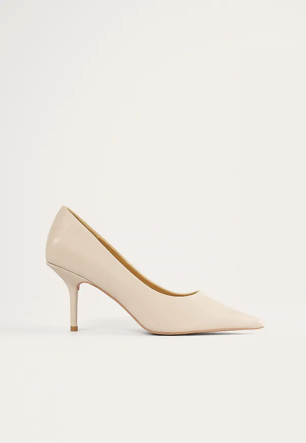 NA-KD Shoes Squared Counter Pumps - Beige