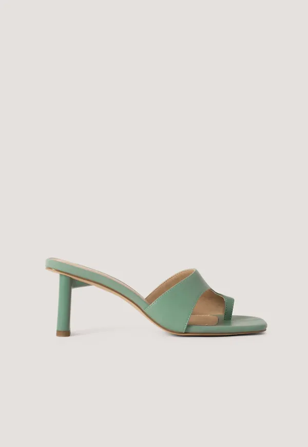 NA-KD Shoes Toe Strap Mules - Green
