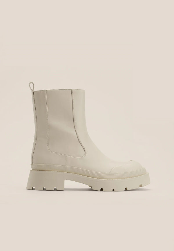 NA-KD Shoes Vristhöga boots med detalj - Offwhite