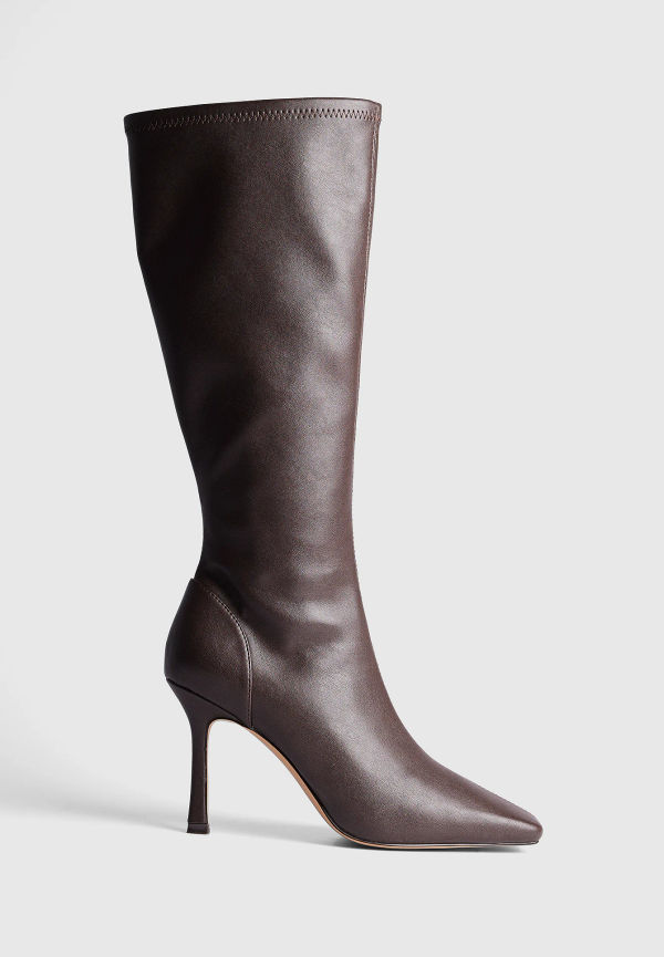 NA-KD Shoes Åtsittande knähöga boots med stilettklack - Brown