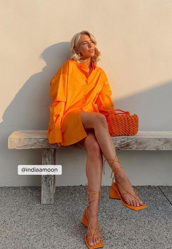 NA-KD Skjorta med lång ärm - Orange