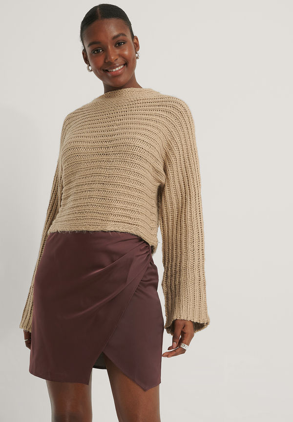 NA-KD Stickad Tröja - Beige