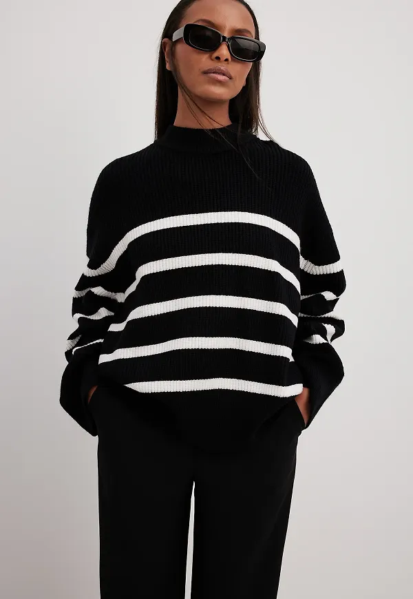 NA-KD Stickad tröja - Stripe