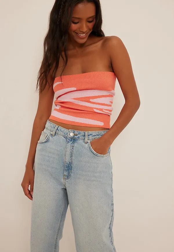 NA-KD Stickad Tub-topp - Multicolor