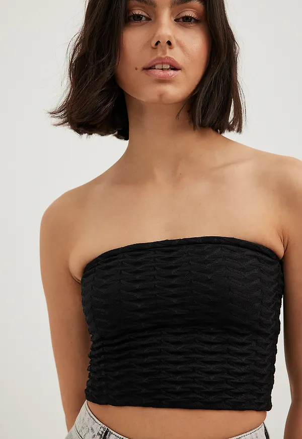 NA-KD Strukturerad tubtopp - Black