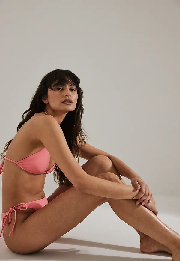 NA-KD Swimwear Bikinitrosa med knytband - Pink