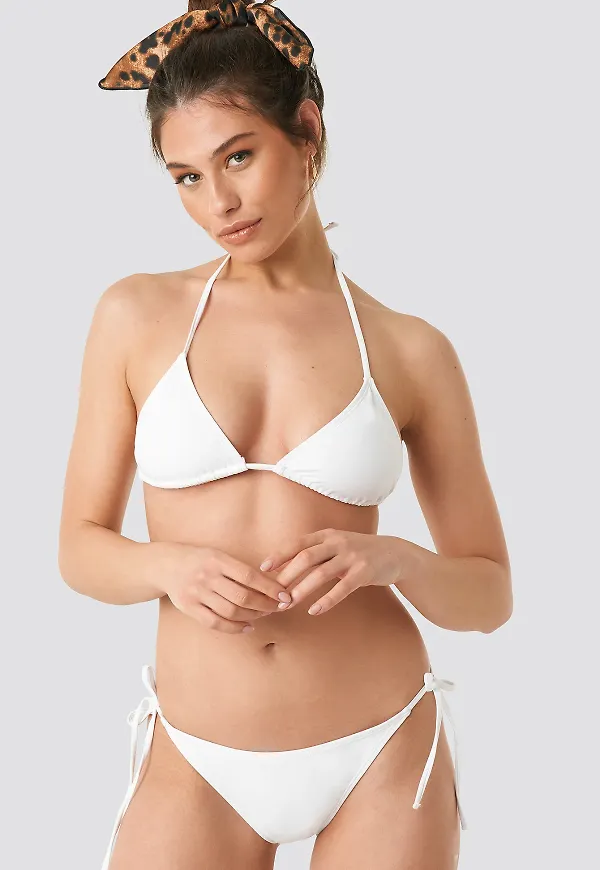 NA-KD Swimwear Triangle Panty - White