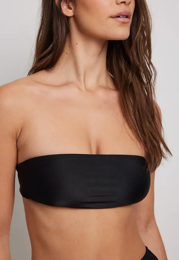 NA-KD Swimwear Vadderad bandeau-bikinitopp - Black
