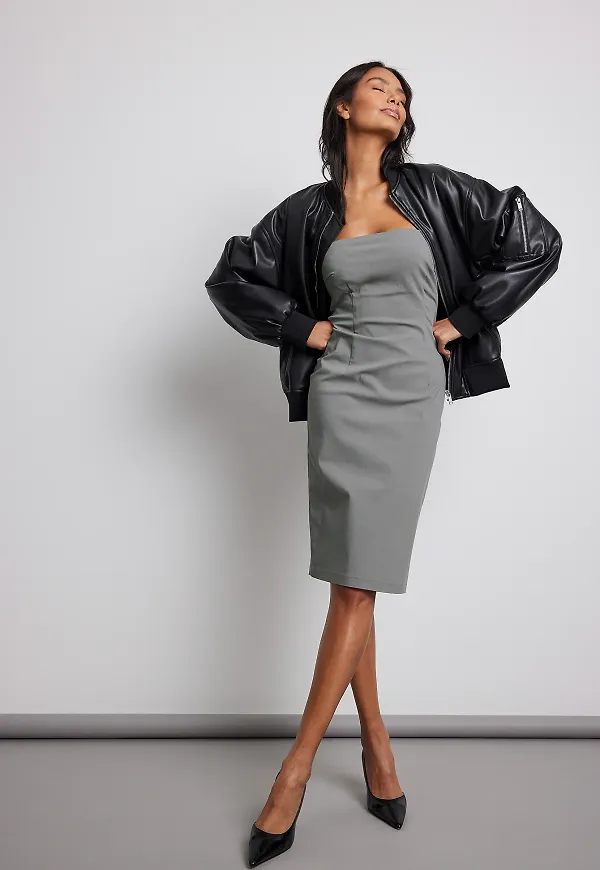 NA-KD Trend Bandeau-midiklänning - Grey