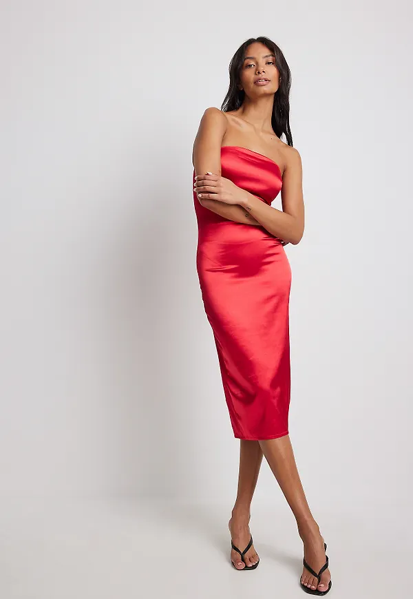 NA-KD Trend Bandeau-midiklänning - Red