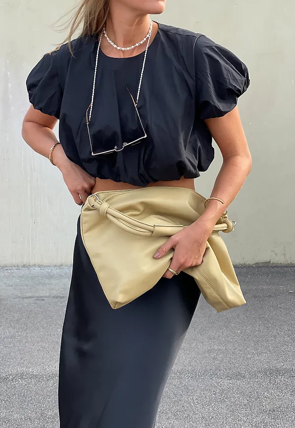 NA-KD Trend Bomullstopp Med Puffärm - Black