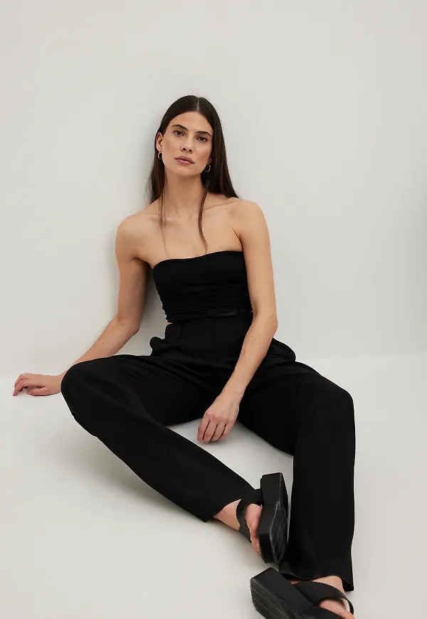 NA-KD Trend Bustier-tubtopp med mesh - Black