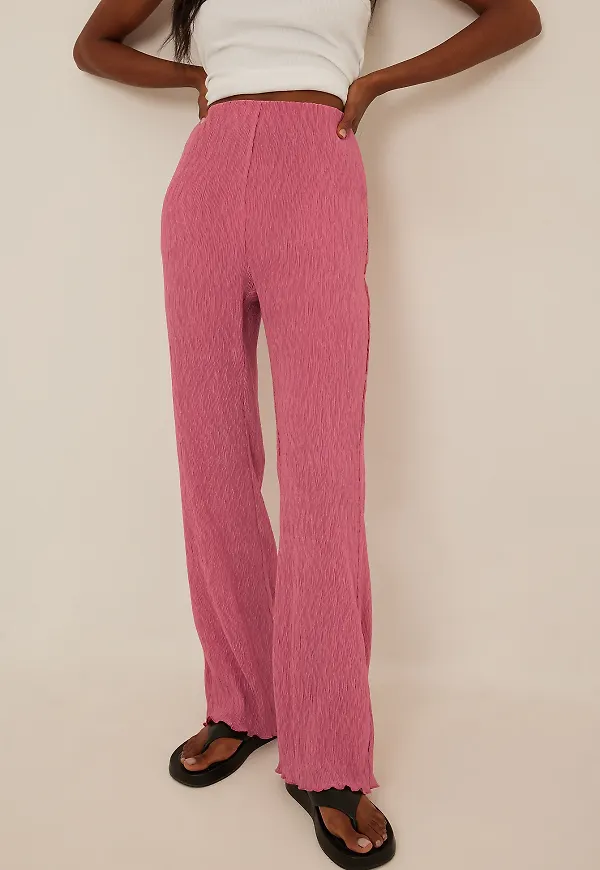 NA-KD Trend Byxor med vida ben - Pink