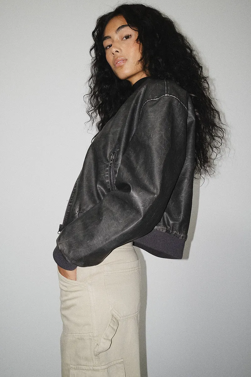 NA-KD Trend Croppad bomberjacka - Black