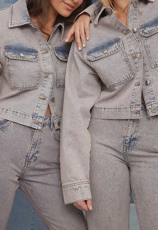 NA-KD Trend Denimjacka med framficka - Blue