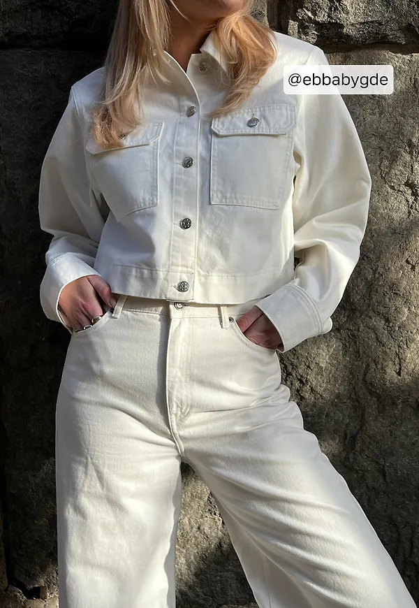 NA-KD Trend Denimjacka med framficka - Offwhite