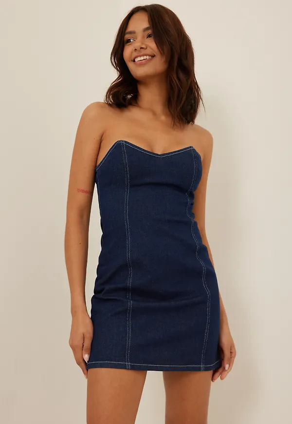 NA-KD Trend Denimklänning - Blue