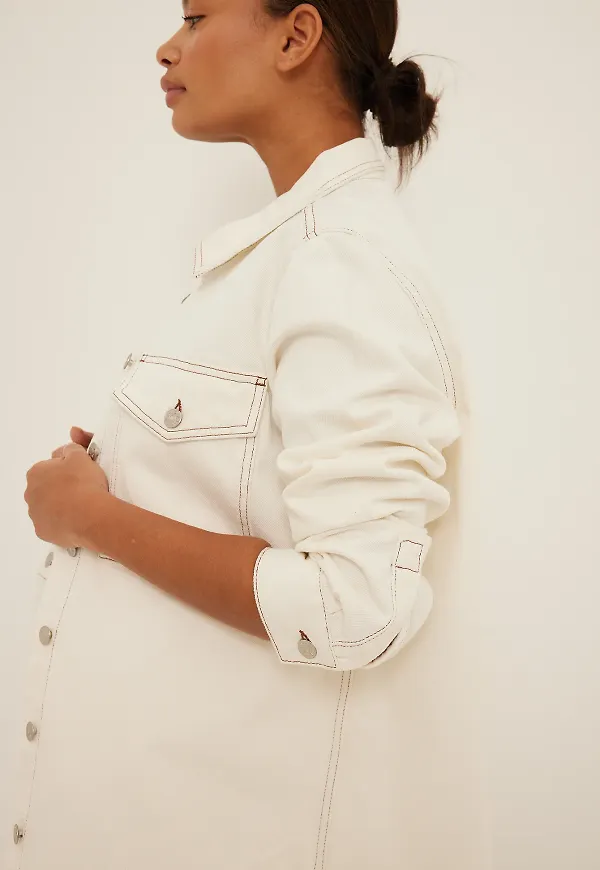 NA-KD Trend Denimskjorta - Offwhite