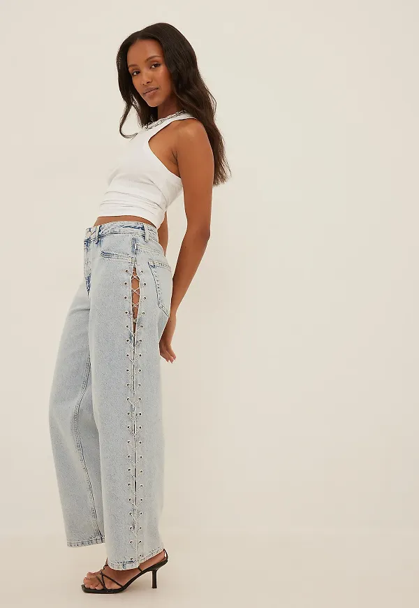 NA-KD Trend Detaljerad denim - Blue