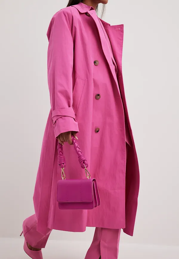 NA-KD Trend Dubbelknäppt trenchcoat - Pink
