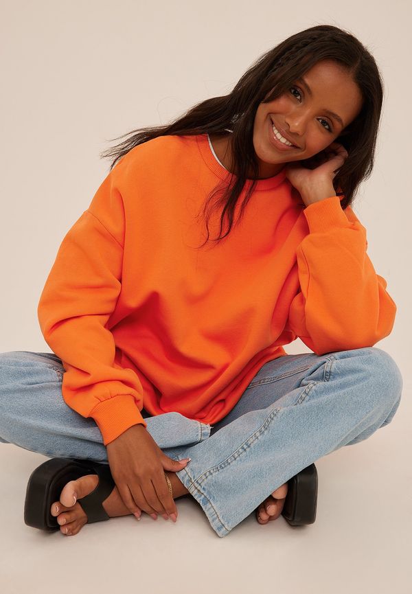 NA-KD Trend Ekologisk oversize mjuk sweatshirt - Orange
