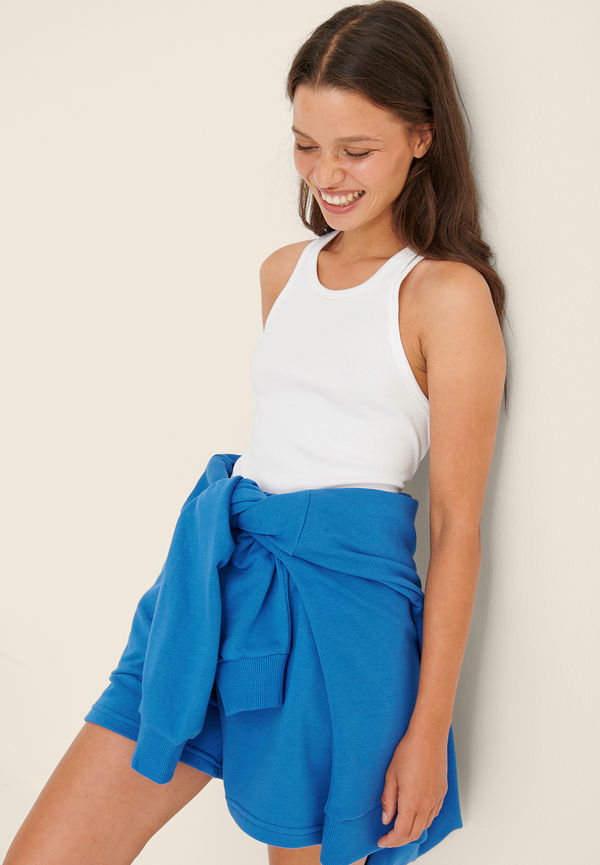 NA-KD Trend Ekologisk shorts med elastisk midja - Blue
