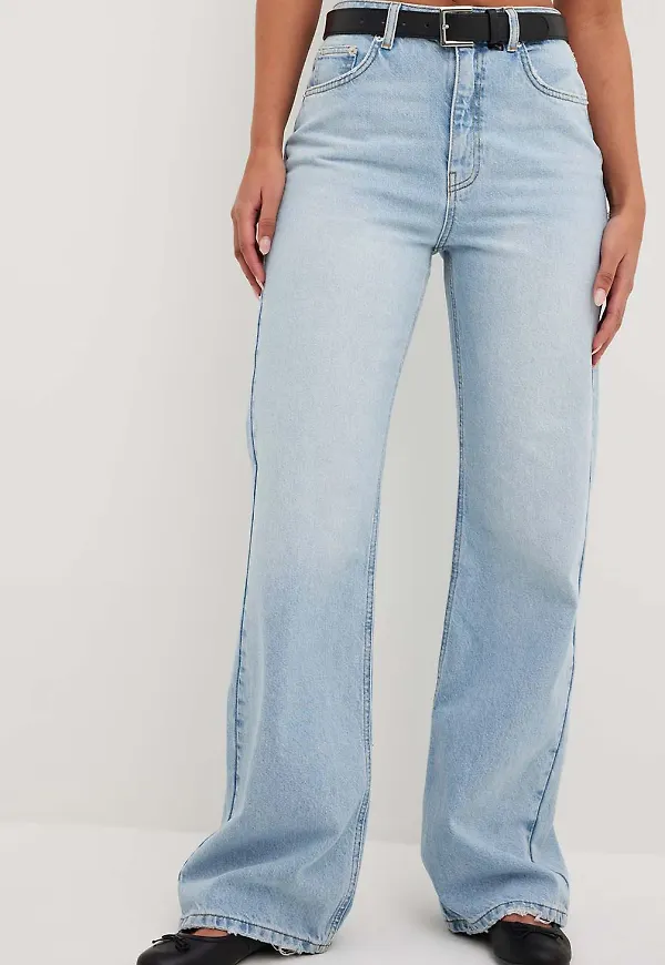 NA-KD Trend Ekologiska relaxed fullängdsjeans - Blue