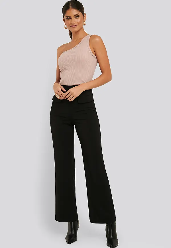 NA-KD Trend Flared Suit Pants - Black