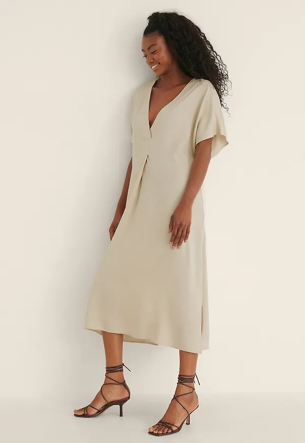 NA-KD Trend Kaftan midiklänning - Beige