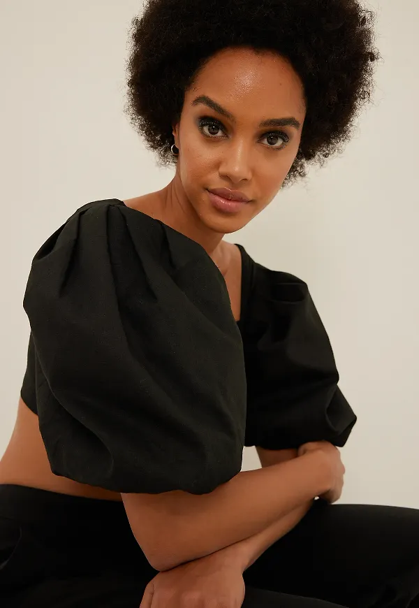 NA-KD Trend Kortärmad topp - Black