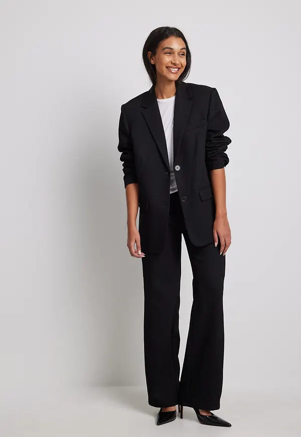 NA-KD Trend Kostym-cargobyxor i twill - Black