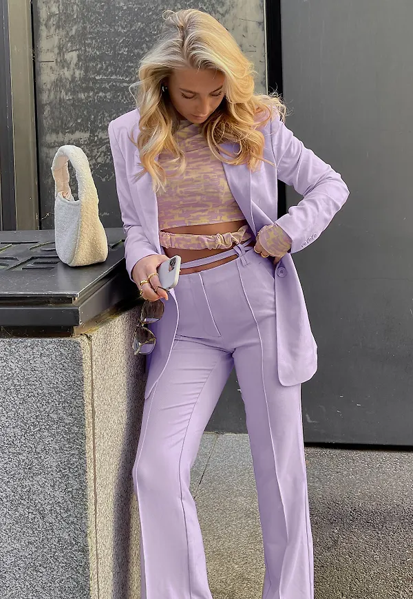 NA-KD Trend Kostymbyxor med knytdetalj - Purple