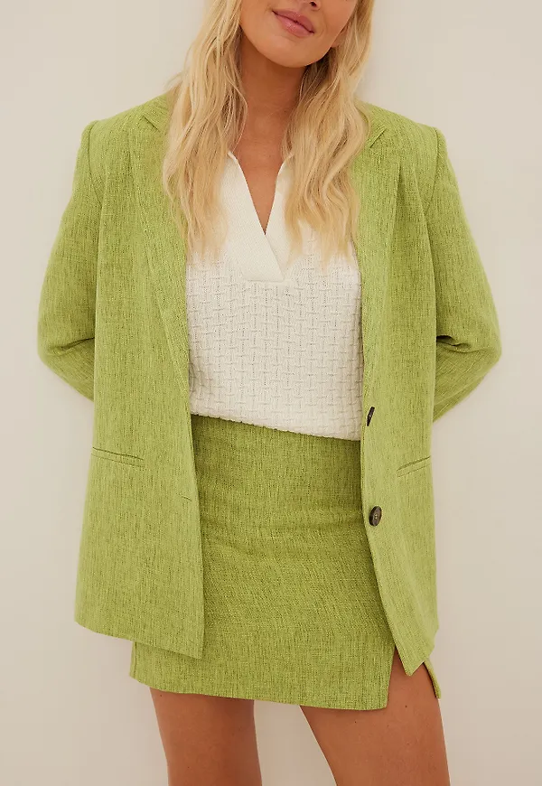 NA-KD Trend Melange minikjol - Green