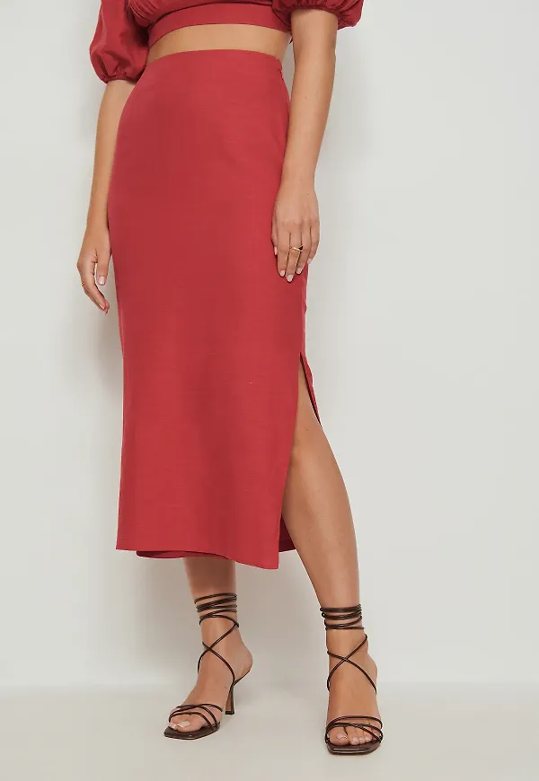 NA-KD Trend Midikjol - Red