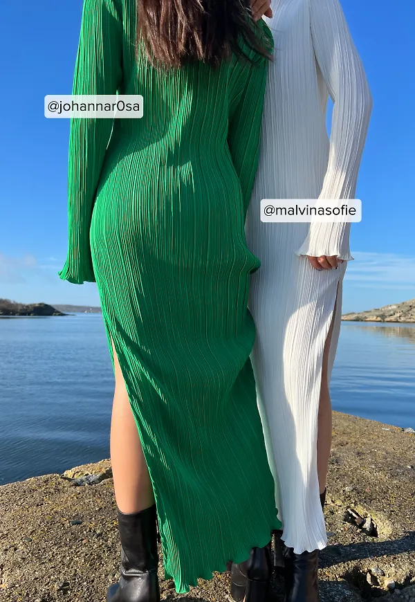 NA-KD Trend Midiklänning med struktur - Green