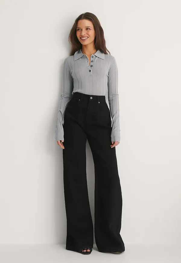 NA-KD Trend Mjuka vida Rigidjeans - Black