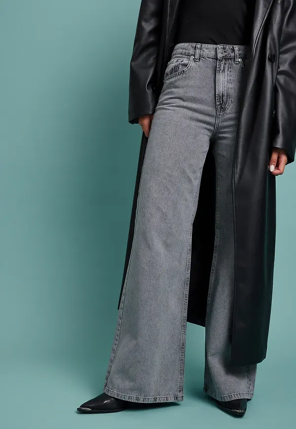 NA-KD Trend Mjuka vida Rigidjeans - Grey