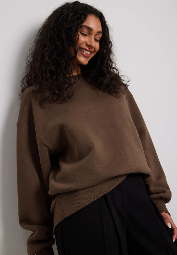 NA-KD Trend Oversize mjuk sweatshirt - Brown