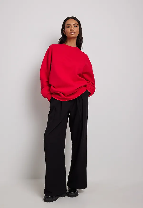 NA-KD Trend Oversize mjuk sweatshirt - Red