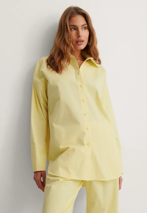 NA-KD Trend Oversize skjorta - Yellow